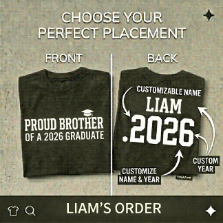 STOLZER BRUDER Abschlussjahrgang 2026 Personalisie T-Shirt