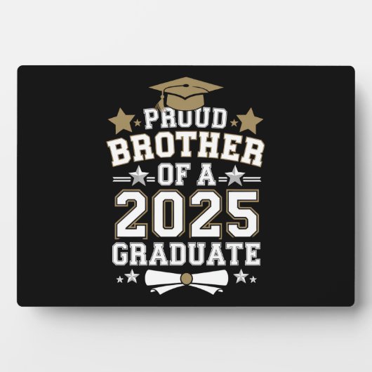 stolzer Bruder einer 2025 Abschluss-Graduate-Famil Fotoplatte (Vorderseite)