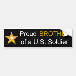Stolzer Bruder einer US-Soldat-Militär-Familie Autoaufkleber
