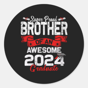 stolzer Bruder eines 2024-Grad-24-Abschlusses Runder Aufkleber