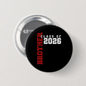 Stolzer Bruder Klasse 2026 Absolvent Grafik Kunst Button (Vorne & Hinten)