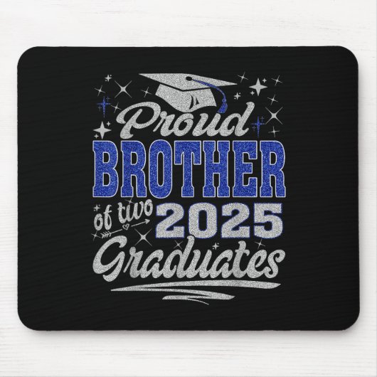 Stolzer Bruder von zwei 2025 Absolventen Zwillings Mousepad (Vorne)