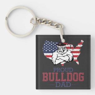 Stolzer Bulldoggen-Hundepapa, Bulldoggen-Vatertags Schlüsselanhänger