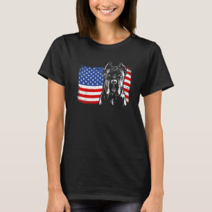 Stolzer Cane Corso Amerikanische Flagge Patriotisc T-Shirt