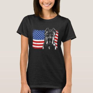 Stolzer Cane Corso Amerikanische Flagge Patriotisc T-Shirt
