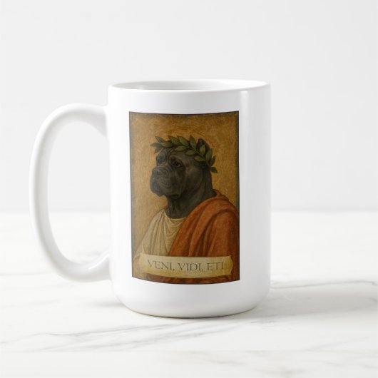 Stolzer Cane Corso "Veni, Vidi, Eti" Kaffeetasse (Links)