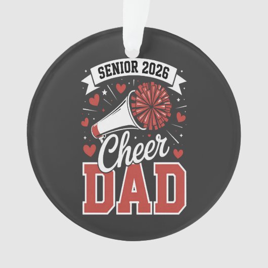 Stolzer Cheer Senior-Vater 2026 Ornament (Vorderseite)