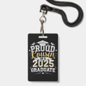 Stolzer Cousin eines 2025-Grad-Abschlusses Ausweis (Vorderseite mit Lanyard)