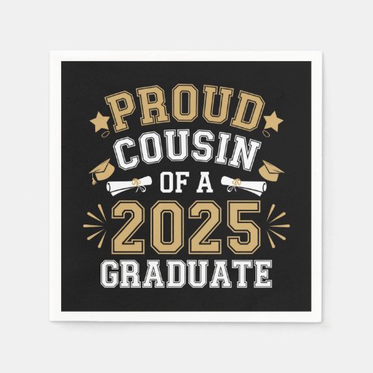 Stolzer Cousin eines 2025-Grad-Abschlusses Serviette (Vorderseite)