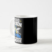 Stolzer Cousin eines Down-Syndroms Krieger-Down-Tr Kaffeetasse (Vorderseite Links)