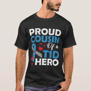 Stolzer Cousin eines Typ-1-Diabetes-Helden-Warrior T-Shirt