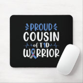 Stolzer Cousin T1d Krieger Diabetes Bewusstsein Bl Mousepad (Mit Mouse)