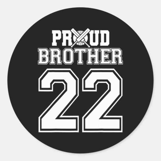 Stolzer Cricket-Bruder Nummer 22 Runder Aufkleber (Vorderseite)