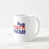 Stolzer Demokrat Esel beunruhigtes TAN Kaffeetasse (VorderseiteRechts)