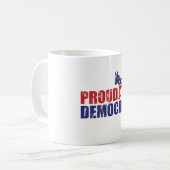 Stolzer Demokrat Esel beunruhigtes TAN Kaffeetasse (Vorderseite Links)