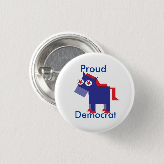 Stolzer Demokrat-Knopf Button (Vorne & Hinten)