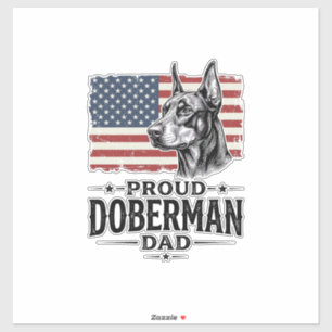 Stolzer Dobermann-Vater Vintage-Flagge Vektor-Desi Aufkleber