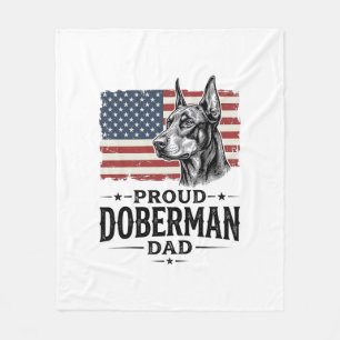 Stolzer Dobermann-Vater Vintage-Flagge Vektor-Desi Fleecedecke