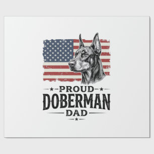 Stolzer Dobermann-Vater Vintage-Flagge Vektor-Desi Geschenkpapier