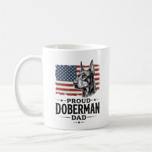 Stolzer Dobermann-Vater Vintage-Flagge Vektor-Desi Kaffeetasse