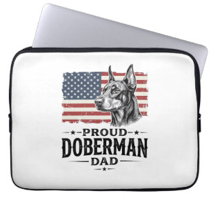 Stolzer Dobermann-Vater Vintage-Flagge Vektor-Desi Laptopschutzhülle