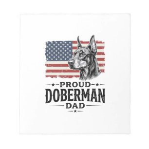 Stolzer Dobermann-Vater Vintage-Flagge Vektor-Desi Notizblock