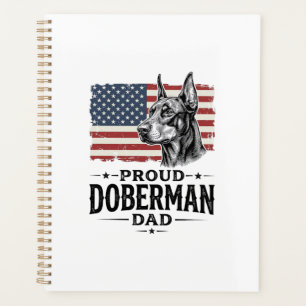 Stolzer Dobermann-Vater Vintage-Flagge Vektor-Desi Planer