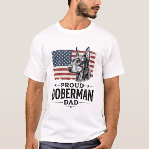Stolzer Dobermann-Vater Vintage-Flagge Vektor-Desi T-Shirt