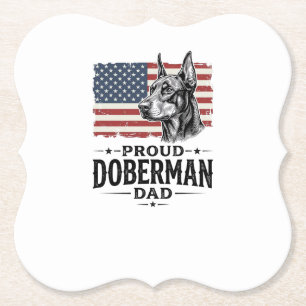 Stolzer Dobermann-Vater Vintage-Flagge Vektor-Desi Untersetzer