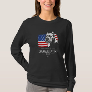 Stolzer Dogo-Argentino-Vater Amerikanische Flagge T-Shirt