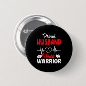 Stolzer Ehemann eines Herzens Kriegers CHD-Bewusst Button (Vorne & Hinten)