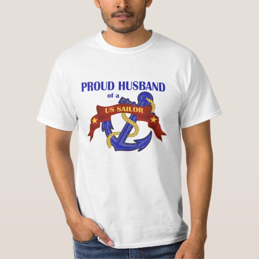 Stolzer Ehemann eines US-Seemanns T-Shirt (Vorderseite)