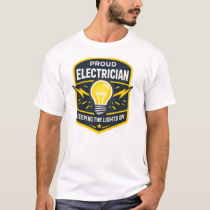 Stolzer Elektriker, der das Licht anbehält-Shirt T-Shirt