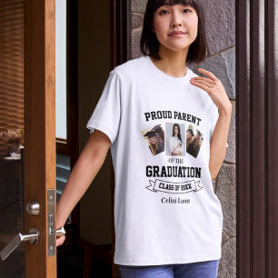 Stolzer Eltern-Abschluss 3-Foto-Collage T-Shirt