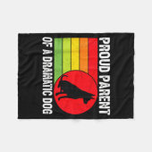Stolzer Elternteil Einer Dramatischen Hund-Silhoue Fleecedecke (Vorderseite (Horizontal))