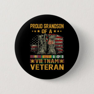 Stolzer Enkel einer vietnamesischen Veteranenflagg Button