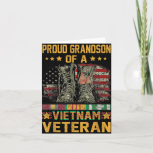 Stolzer Enkel einer vietnamesischen Veteranenflagg Karte