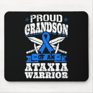 Stolzer Enkel eines Ataxia Kriegers blaues Bewusst Mousepad