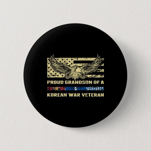 Stolzer Enkel eines Veteranen des Koreakrieges Button (Vorderseite)