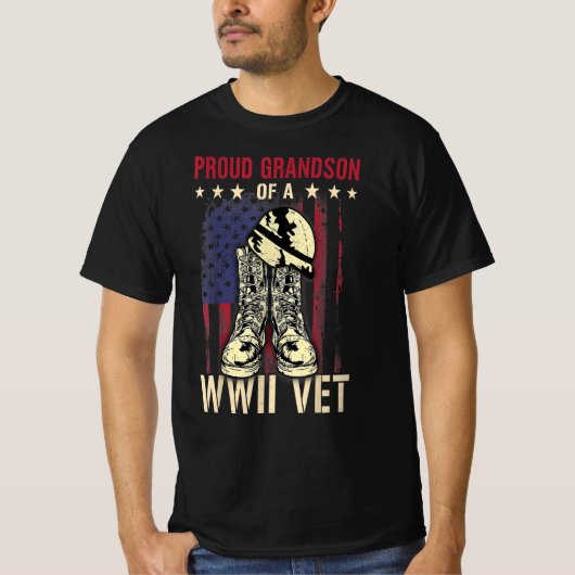 stolzer Enkel eines Wwii-Tiers Weltkrieg zwei Vete T-Shirt (Vorderseite)