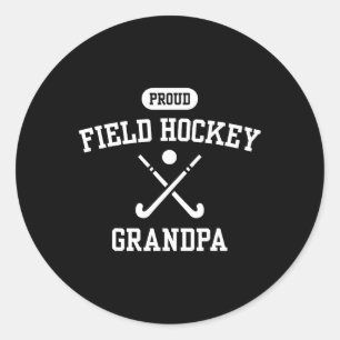 Stolzer Feldhockey-Opa cooler Hockeyspieler Großva Runder Aufkleber