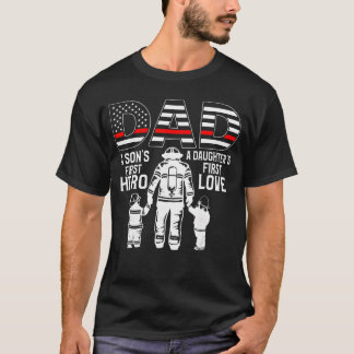 Stolzer Feuerwehrmann-Vater Daddy Feuerwehrmann-Va T-Shirt