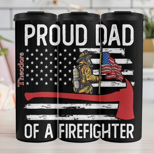 Stolzer Feuerwehrmann-Vater-Design Thermosbecher