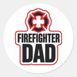 stolzer Feuerwehrmann-Vater Runder Aufkleber
