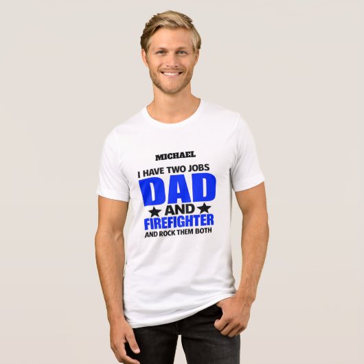 Stolzer Feuerwehrmann-Vater Tri-Blend Shirt (Vorderseite voll)