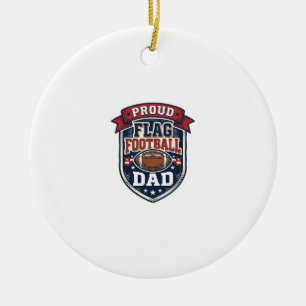 Stolzer Flag Football Vater Vintage Patriotisches Keramik Ornament