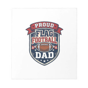 Stolzer Flag Football Vater Vintage Patriotisches  Notizblock