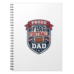 Stolzer Flag Football Vater Vintage Patriotisches  Notizblock