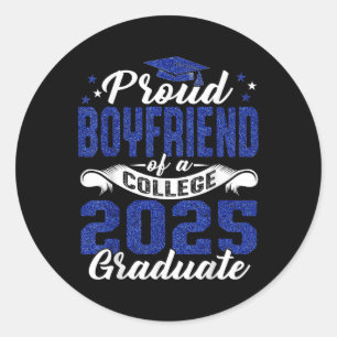 Stolzer Freund des College-Absolventen 2025-Shirt Runder Aufkleber