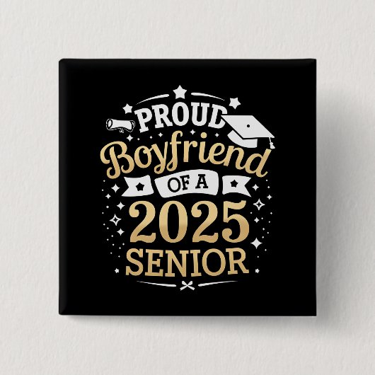 Stolzer Freund eines 2025-Graduate-Abschlusses Button (Vorderseite)